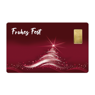Geschenkkarte "Weihnachten X" mit 1g Gold Fg. 999,9