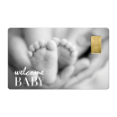 Geschenkkarte "Welcome Baby" mit 1g Gold Fg. 999,9