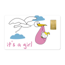 Geschenkkarte "Its a Girl I" mit 1g Gold Fg. 999,9