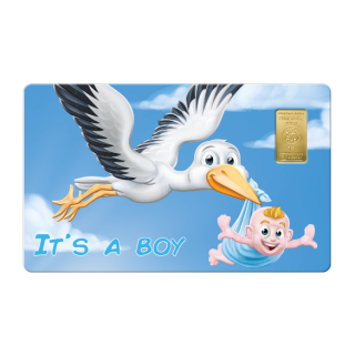 Geschenkkarte "Its a Boy II" mit 1g Gold Fg. 999,9