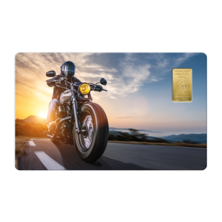Geschenkkarte "Motorrad I" mit 1g Gold Fg. 999,9