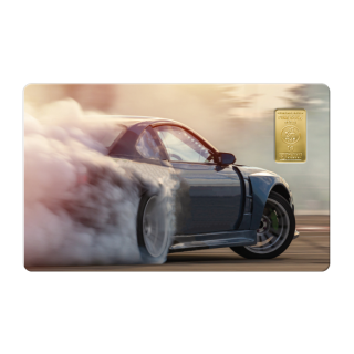 Geschenkkarte "Auto Drift 1" mit 1g Gold Fg. 999,9