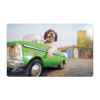 Geschenkkarte "Auto Cool" mit 1g Gold Fg. 999,9