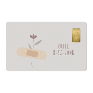 Geschenkkarte "Gute Besserung" mit 1g Gold Fg. 999,9