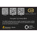 Geschenkkarte "Liebe Dich" mit 1g Gold Fg. 999,9