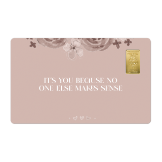 Geschenkkarte "Sense" mit 1g Gold Fg. 999,9