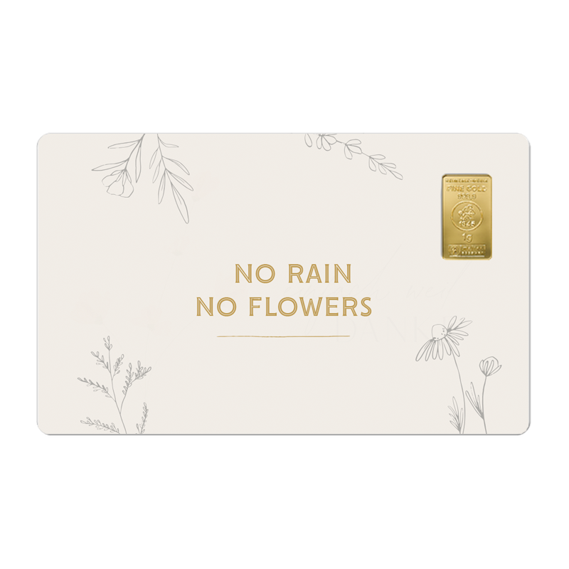 Geschenkkarte Rain mit 1g Gold Fg. 999,9