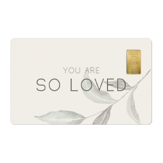 Geschenkkarte "So Loved" mit 1g Gold Fg. 999,9