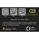 1g Goldbarren Fg. 999,9 Gold LBMA zertifiziert Heimerle...
