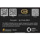 5g Goldbarren Fg. 999,9 Gold LBMA zertifiziert Heimerle...